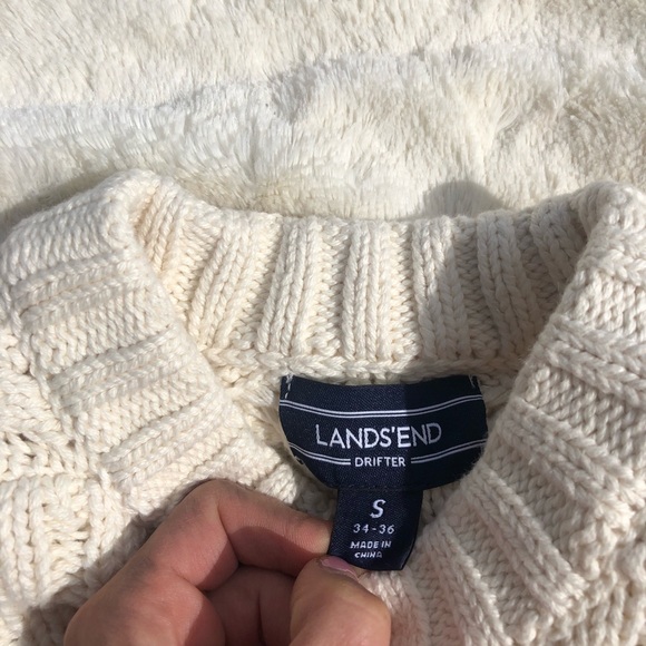 Land’s End Drifter Cream Knit Sweater - Picture 3 of 3